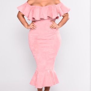 Off-Shoulder Suede Dress!
